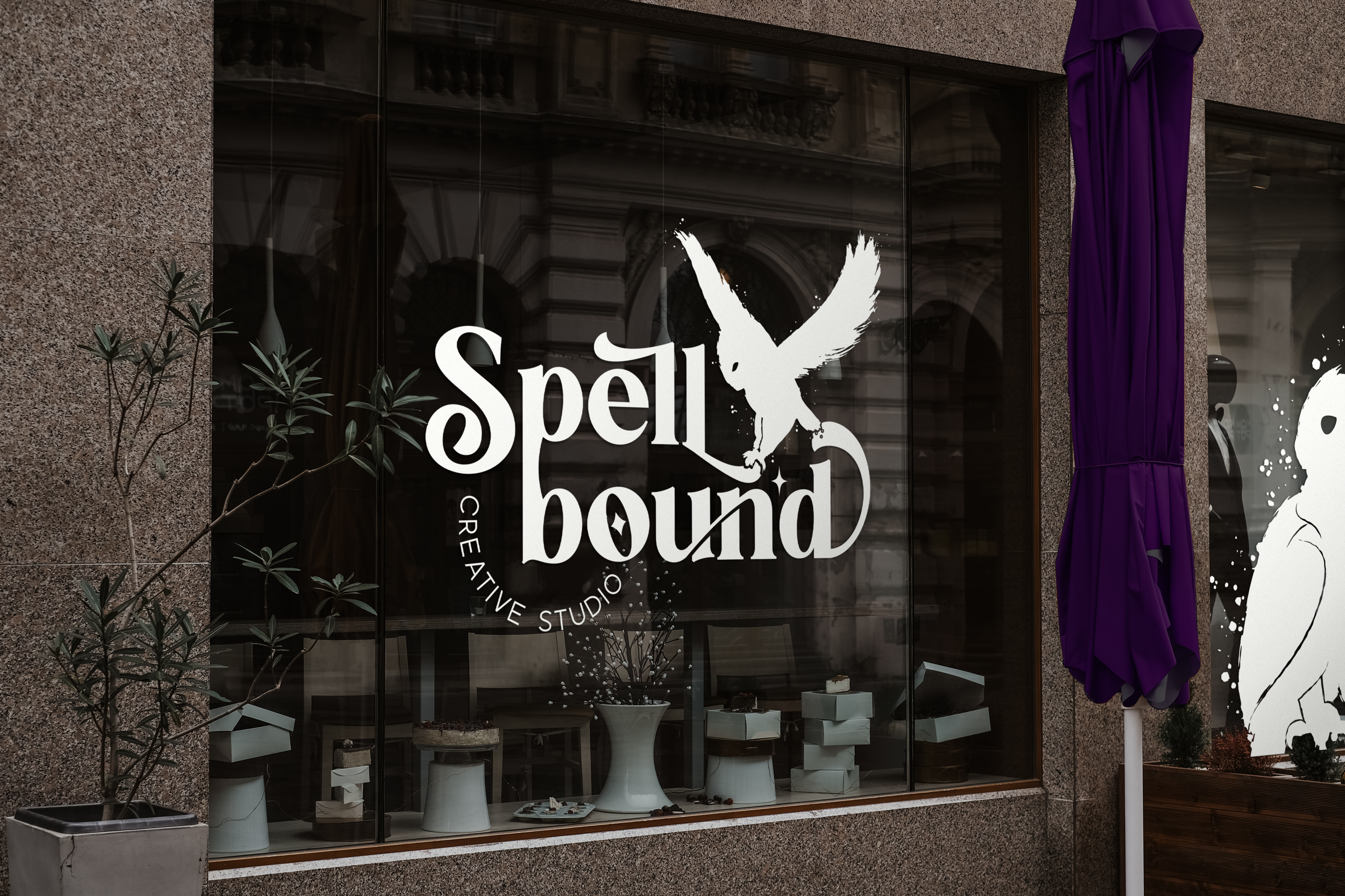 Storefront with Spellbound Creative Studio Logo